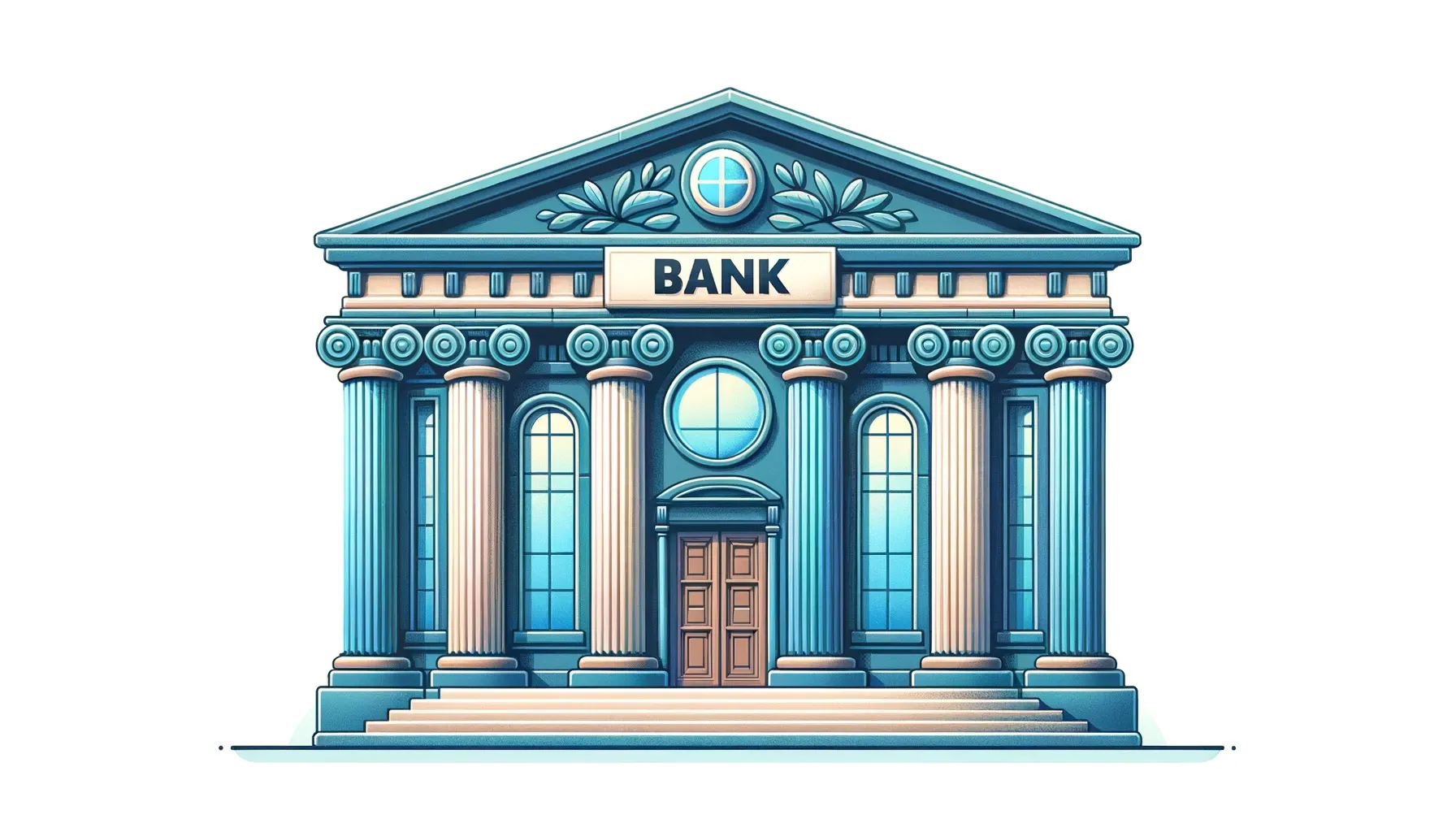 En bank med dens Inngangsdør